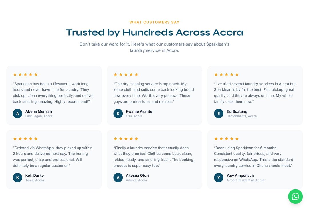 Sparklean testimonials